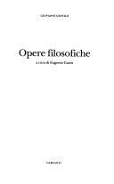 Copertina  Opere filosofiche