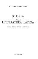Copertina  Storia della letteratura latina