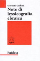 Copertina  Note di lessicografia ebraica