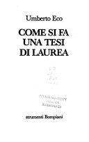 Copertina  Come si fa una tesi di laurea