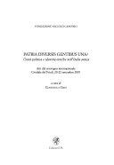 Copertina  Patria diversis gentibus una? : unità politica e identità etniche nell'Italia antica : atti del Convegno internazionale, Cividale del Friuli, 20-22 settembre 2007