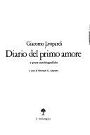 Copertina  Diario del primo amore e prose autobiografiche
